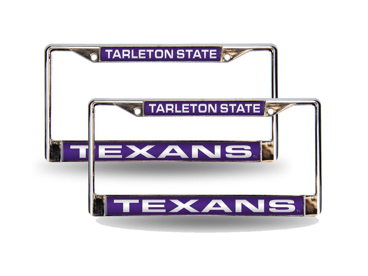 Tarleton State Texans Chrome Metal Laser Cut License Plate Frame - Set of Two Frames