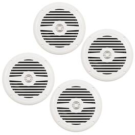 Acoustic Audio by Goldwood - MRN65W Waterproof Flush Mount Marine 6.5" Speakers Passive 2 Pair Pack - White