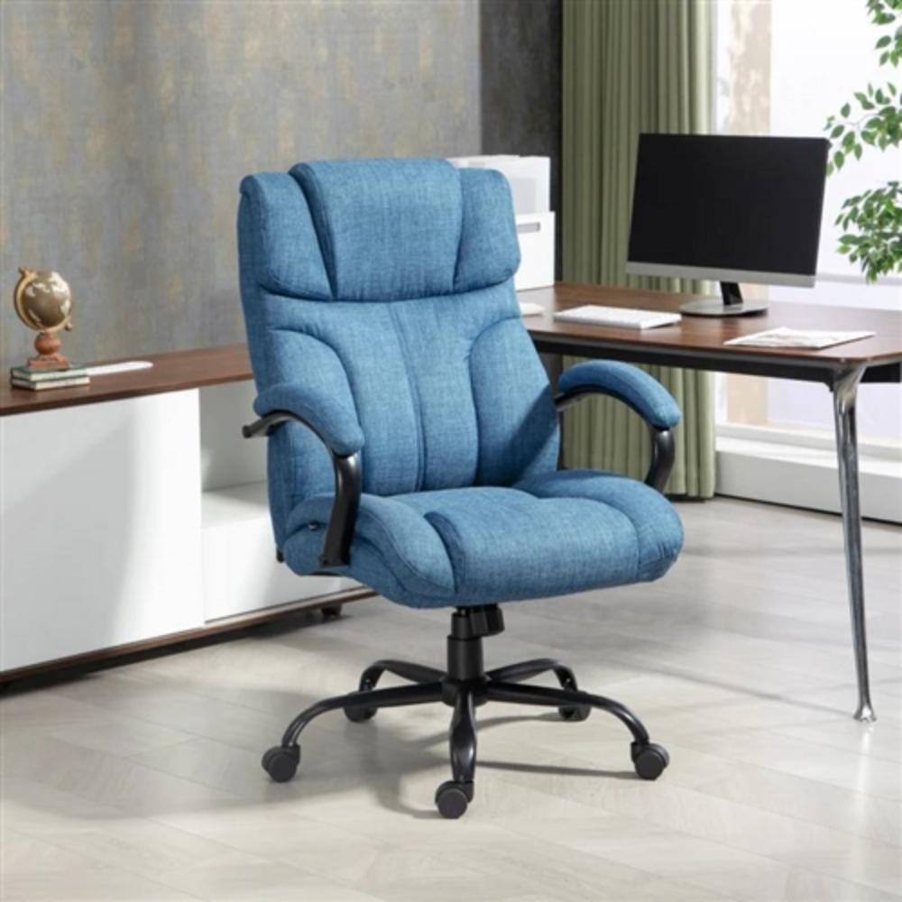 Angle. Hivvago - Denim Blue Big/Tall Adjustable Height Office Chair - 500 lbs. Weight Capacity - Denim Blue.