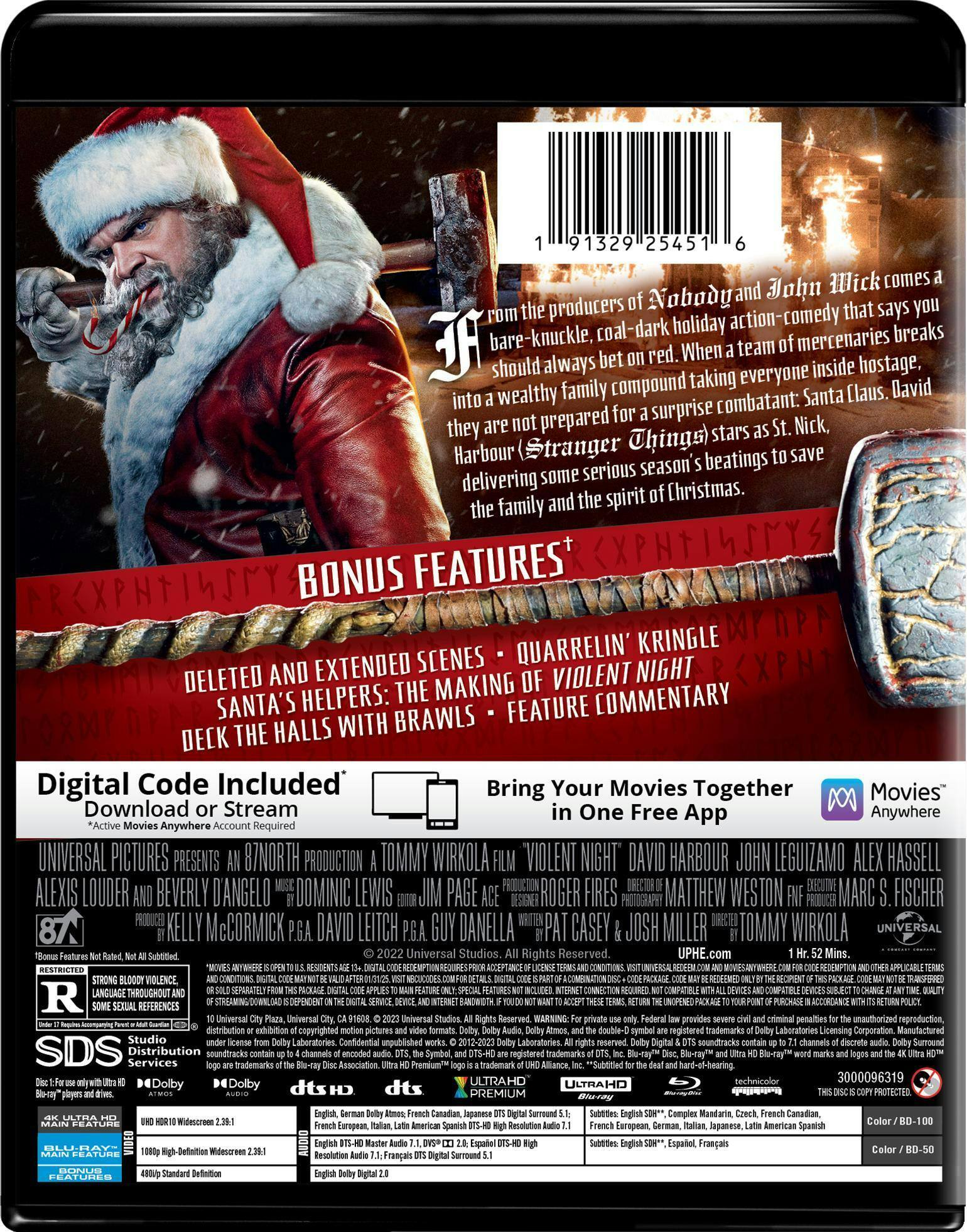 Back. Violent Night   - 4K Blu-Ray.