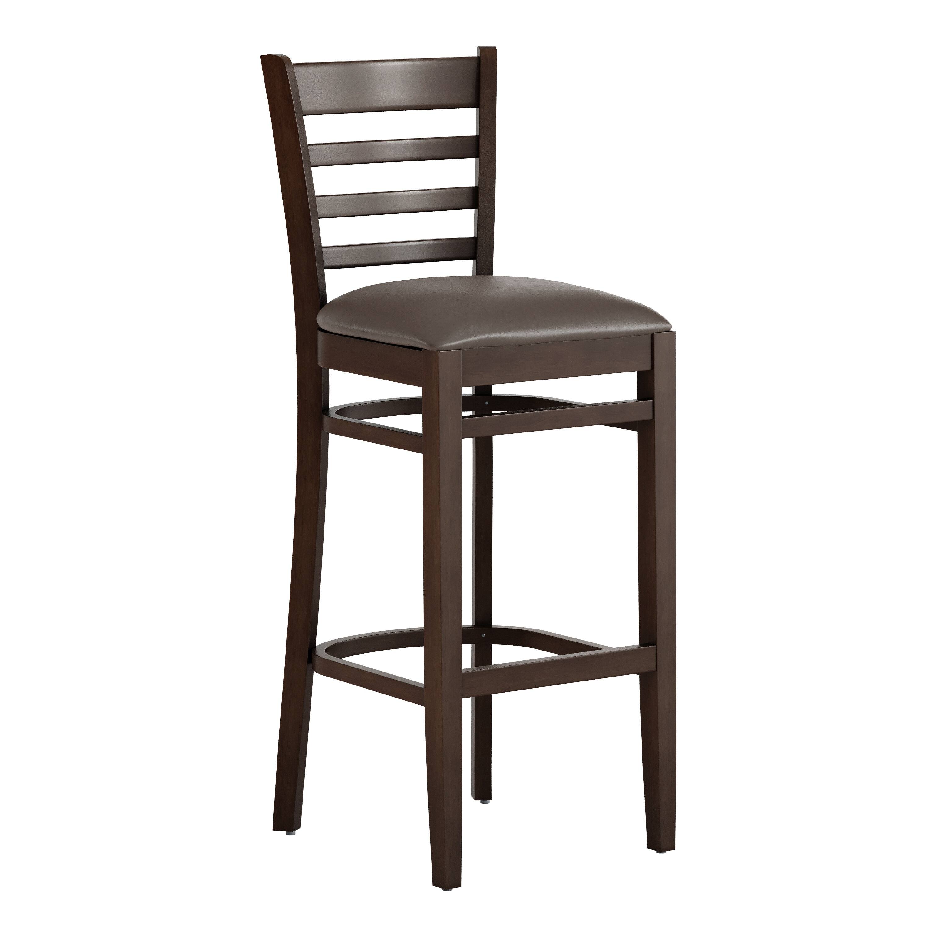 Mocha Vinyl Seat/Walnut Wood Frame