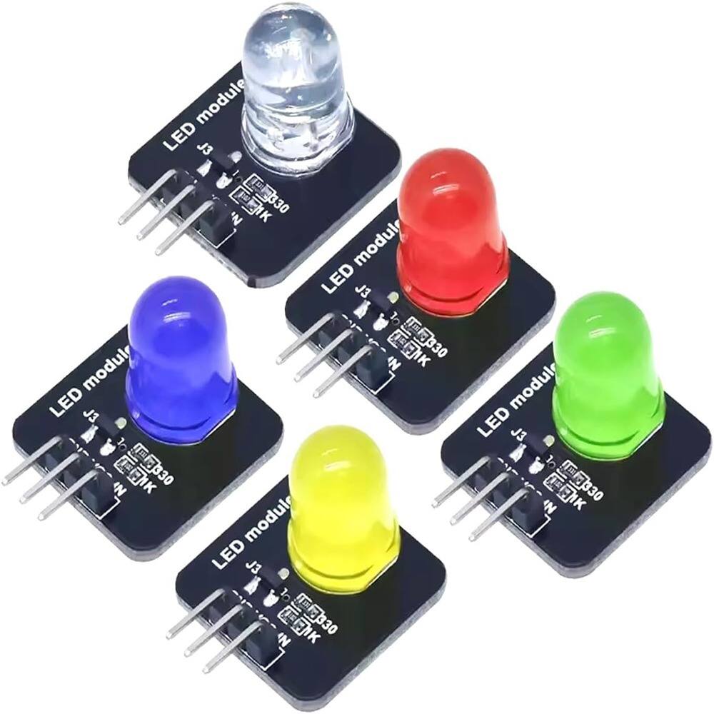 ACJPR 5 Pcs 10mm LED Indicator Modules, Red/Yellow/Blue/Green/White ...