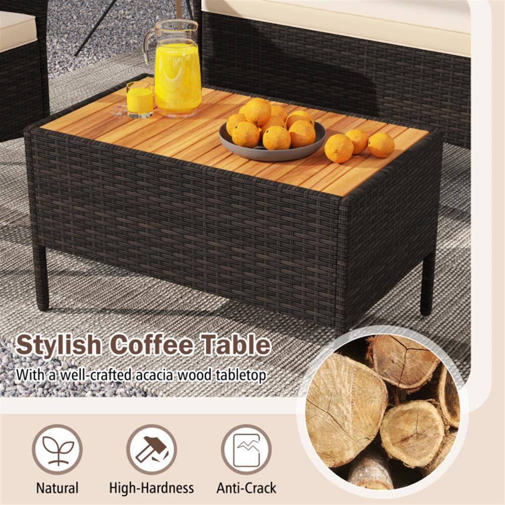 Stylish Coffee Table  
With a well-crafted acacia wood tabletop  

Natural  
High-Hardness  
Anti-Crack