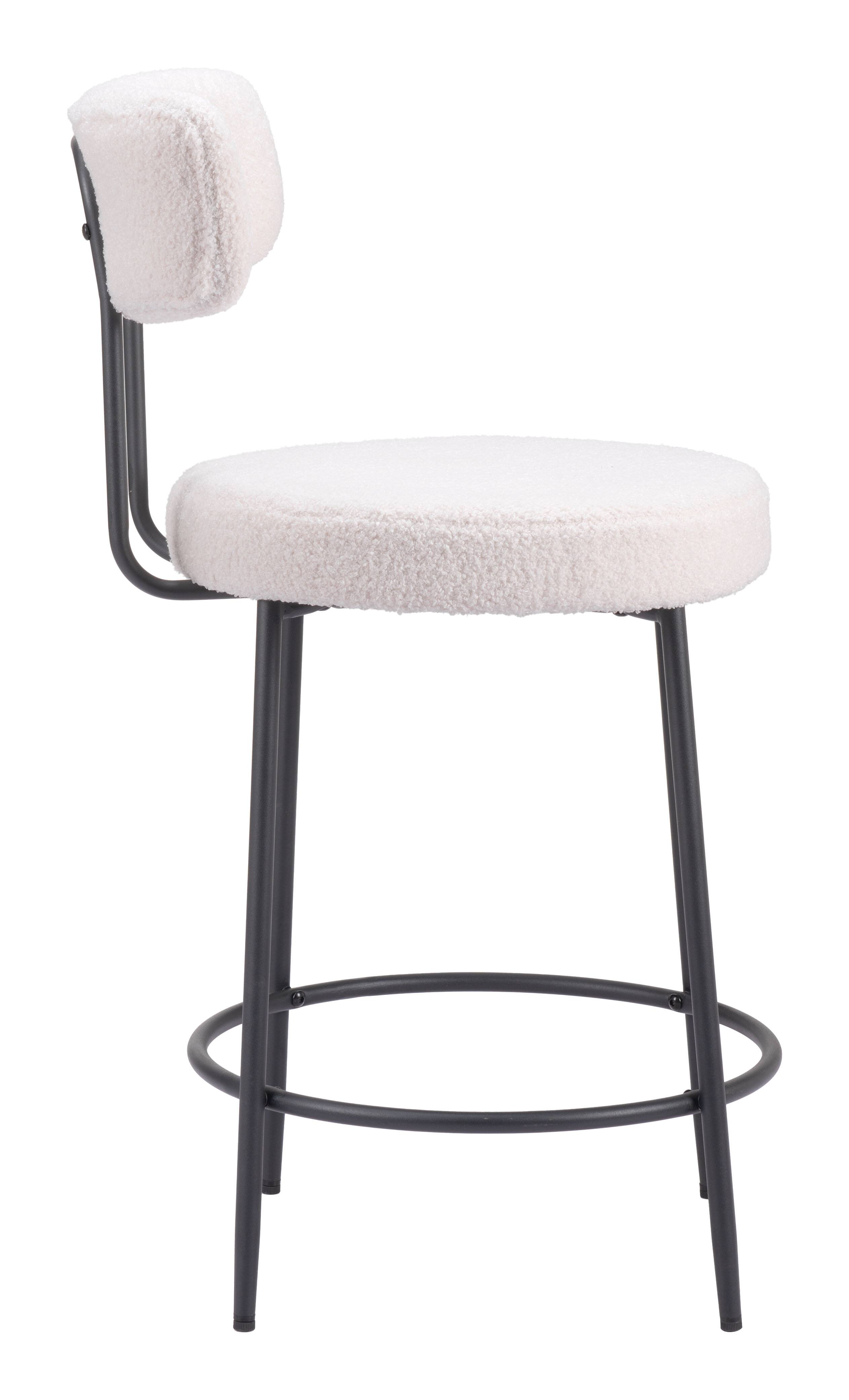 Back. Hivvago - Blanca Counter Stool (Set of 2) Ivory - Ivory.