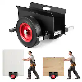 VEVOR - Panel Dolly, 1000 lbs Load Capacity, Drywall Mover with 10 Inch Rubber Wheels Fits Different Terrain - Black