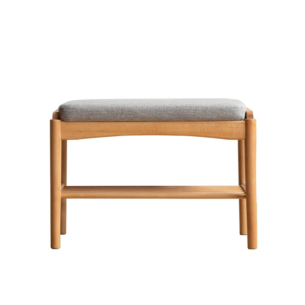 Left. Ropilly - Ropilly Solid Wood Shoe Bench Mid-Century Modern Entryway Storage Bench with Gray Cushion for Small Spaces 24 Inch - Gray.