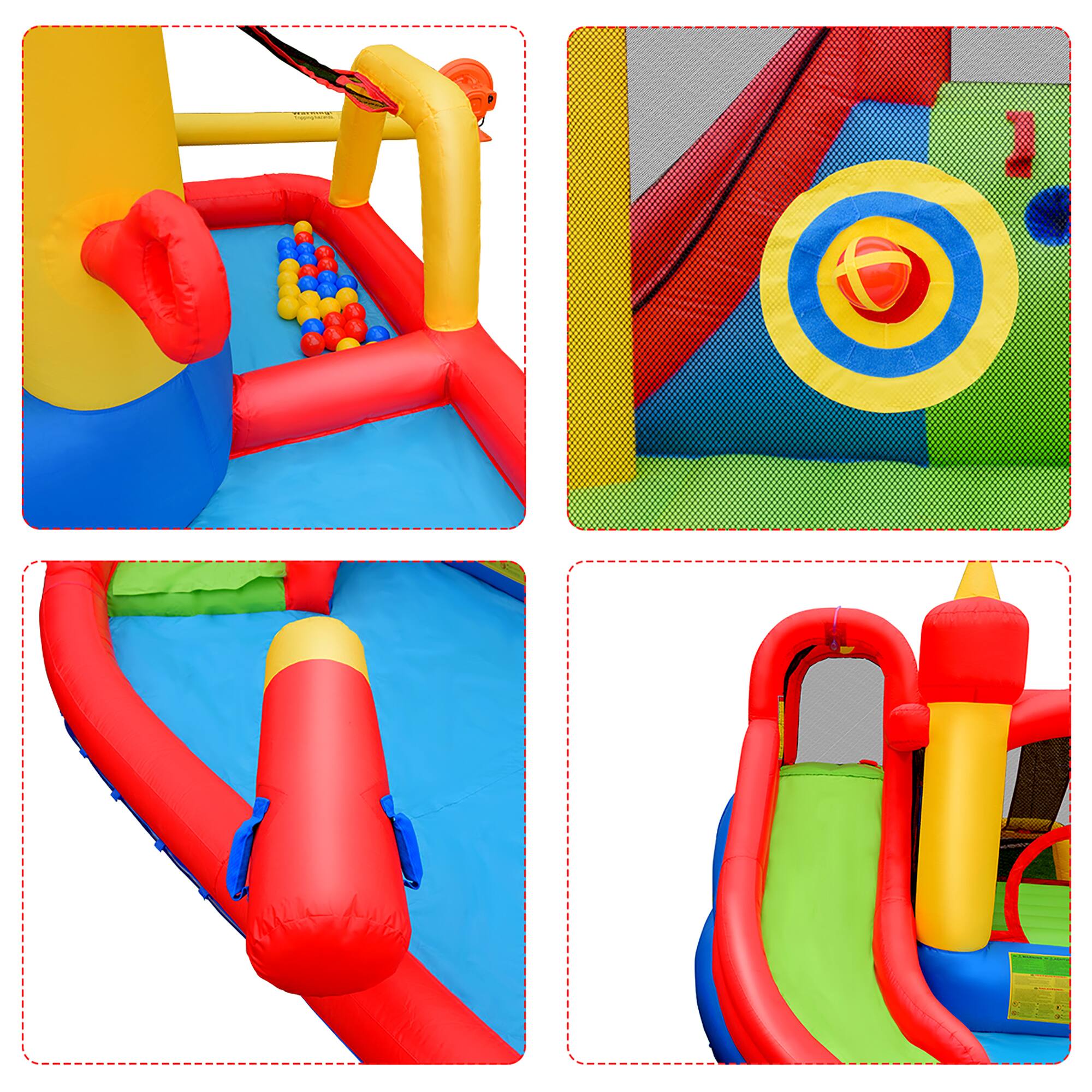 Alt View 9. Costway - Costway Inflatable Water Slide Jumping Bounce House Bouncy Splash Pool - Multicolor.