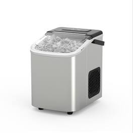 Forest'nSky - Portable Outdoor Ice Maker - 26 lb/day Bullet Ice, BPA-Free PVC, Fast for Coffee, Car Fridge & Cocktails - Silver