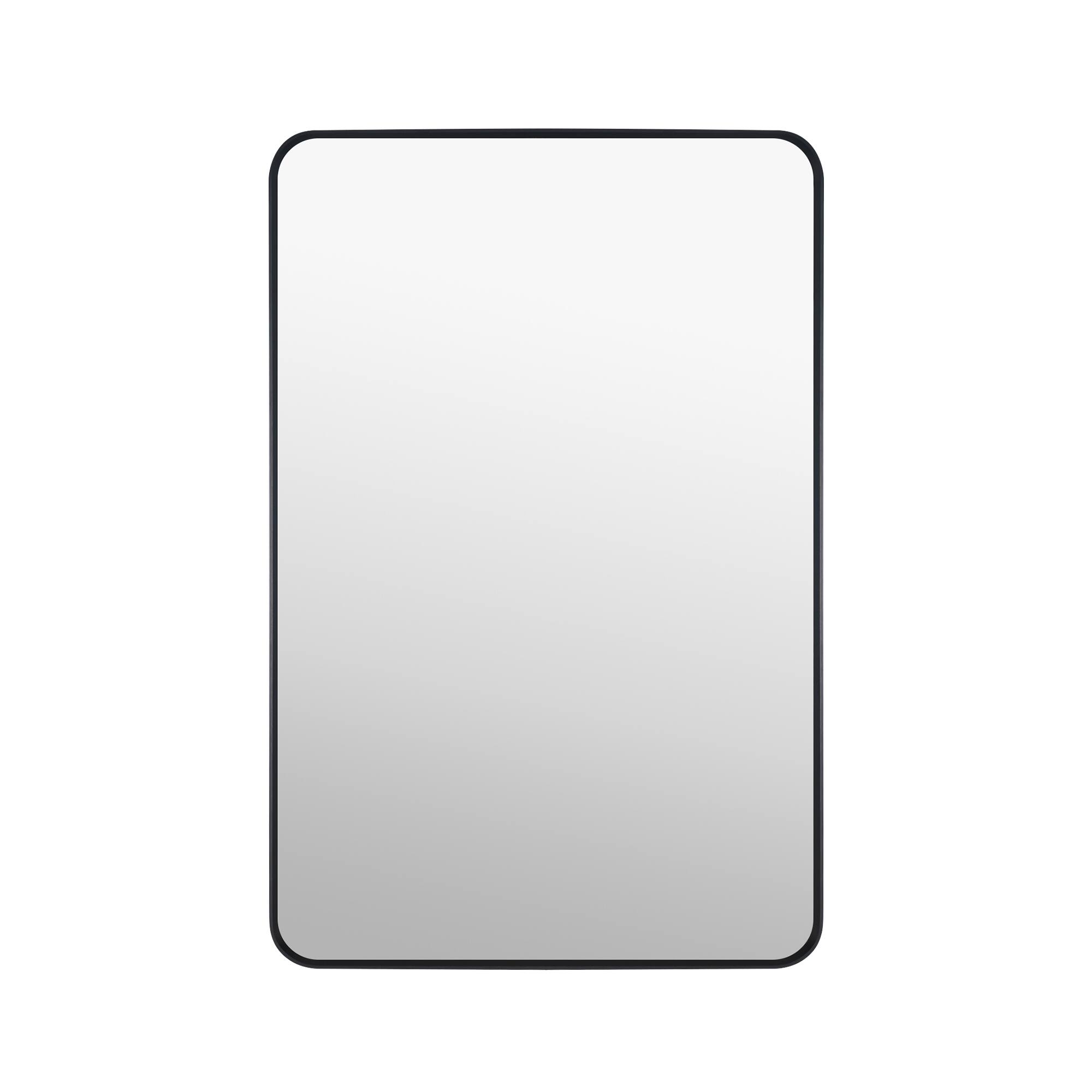 WELLFOR - 24 in. W x 36 in. H Rectangular Aluminum Framed Wall-Mounted Bathroom Vanity Mirror - Matte Black price history on PriceWatchPro