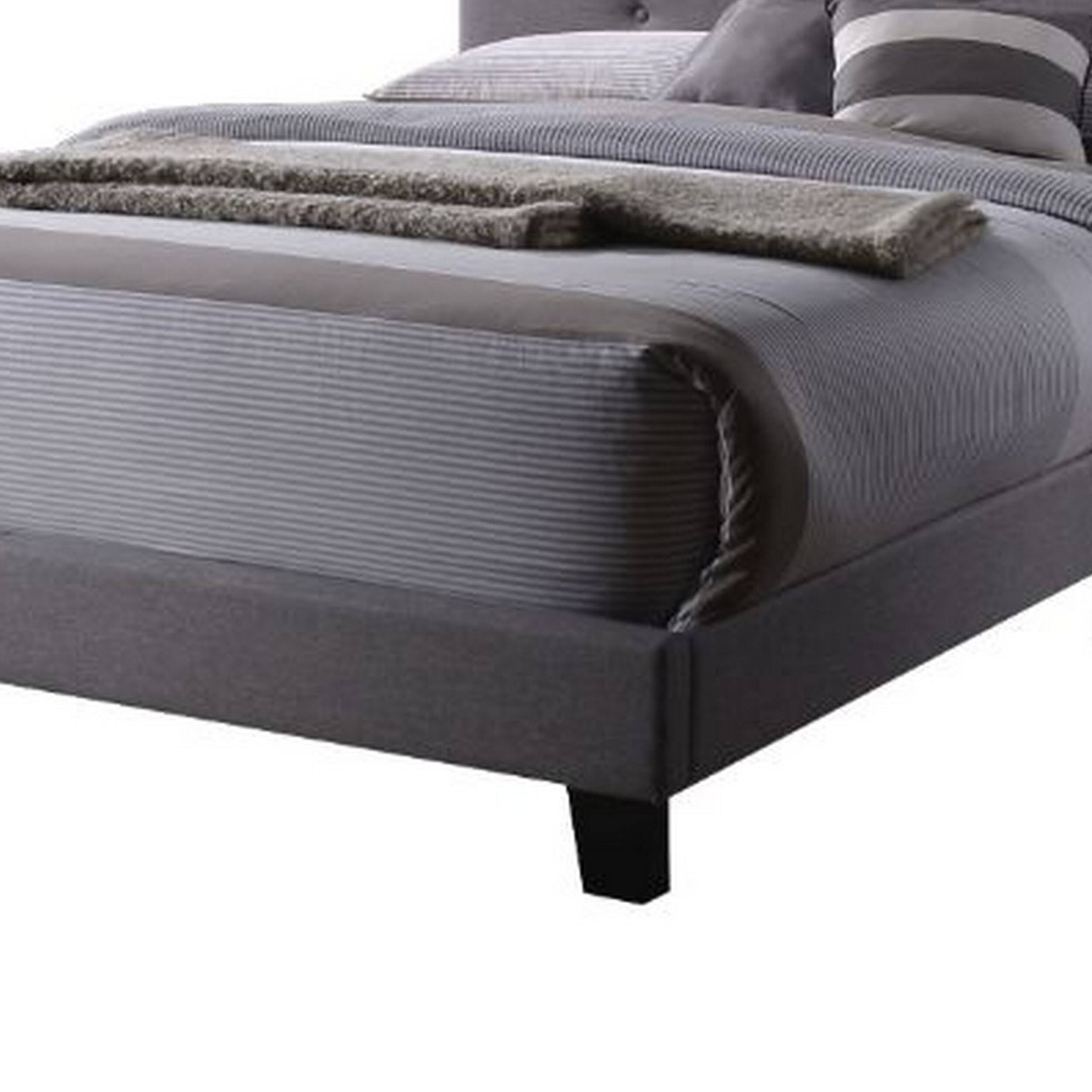 Alt View 2. Manhattan Lane - Luxurious Contemporary Style Upholstered Queen Bed - Grey.