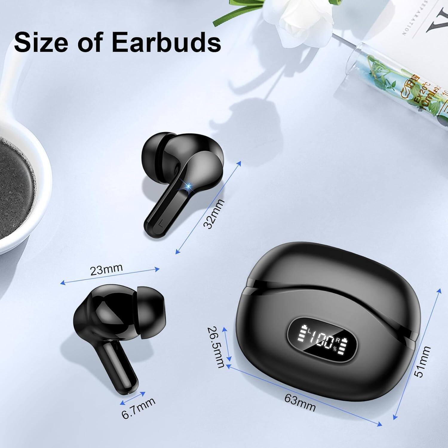 Size of Earbuds

- 32mm
- 23mm
- 6.7mm
- 26.5mm
- 63mm
- 51mm