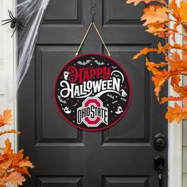 Evergreen Enterprises - Ohio State Buckeyes 18" Happy Halloween Wooden Round Door Sign - Multicolor