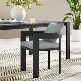 Tahoe Outdoor Patio Aluminum Dining Chair by Modway - Gray Gray