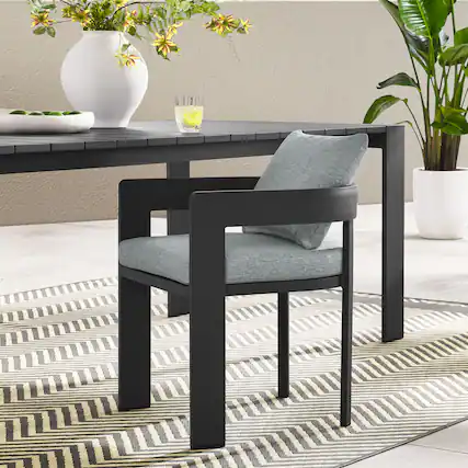 Front. Modway - Tahoe Outdoor Patio Aluminum Dining Chair by Modway - Gray Gray.