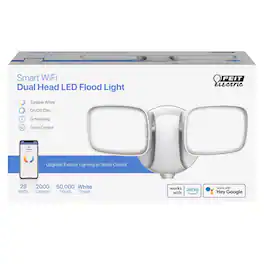 FEIT ELECTRIC - Feit Smart Home Switch Hardwired LED White Smart-Enabled Security Floodlight