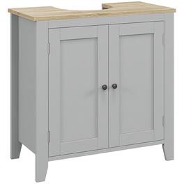 Pedestal Sink Storage Cabinet, Under Sink Cabinet with U-Shape and Adjustable Internal Shelf