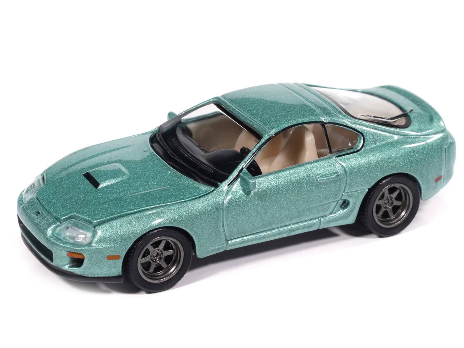 Alt View 1. Autoworld - 1998 Toyota Supra Caribbean Green Metallic "Modern Muscle" Series 1/64 Diecast Model Car by Auto World.