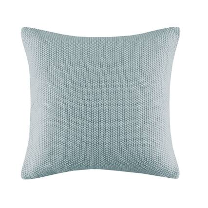 Front. Gracie Mills - Gracie Mills Lessie Solid Knit Square Pillow Cover - Light Blue.
