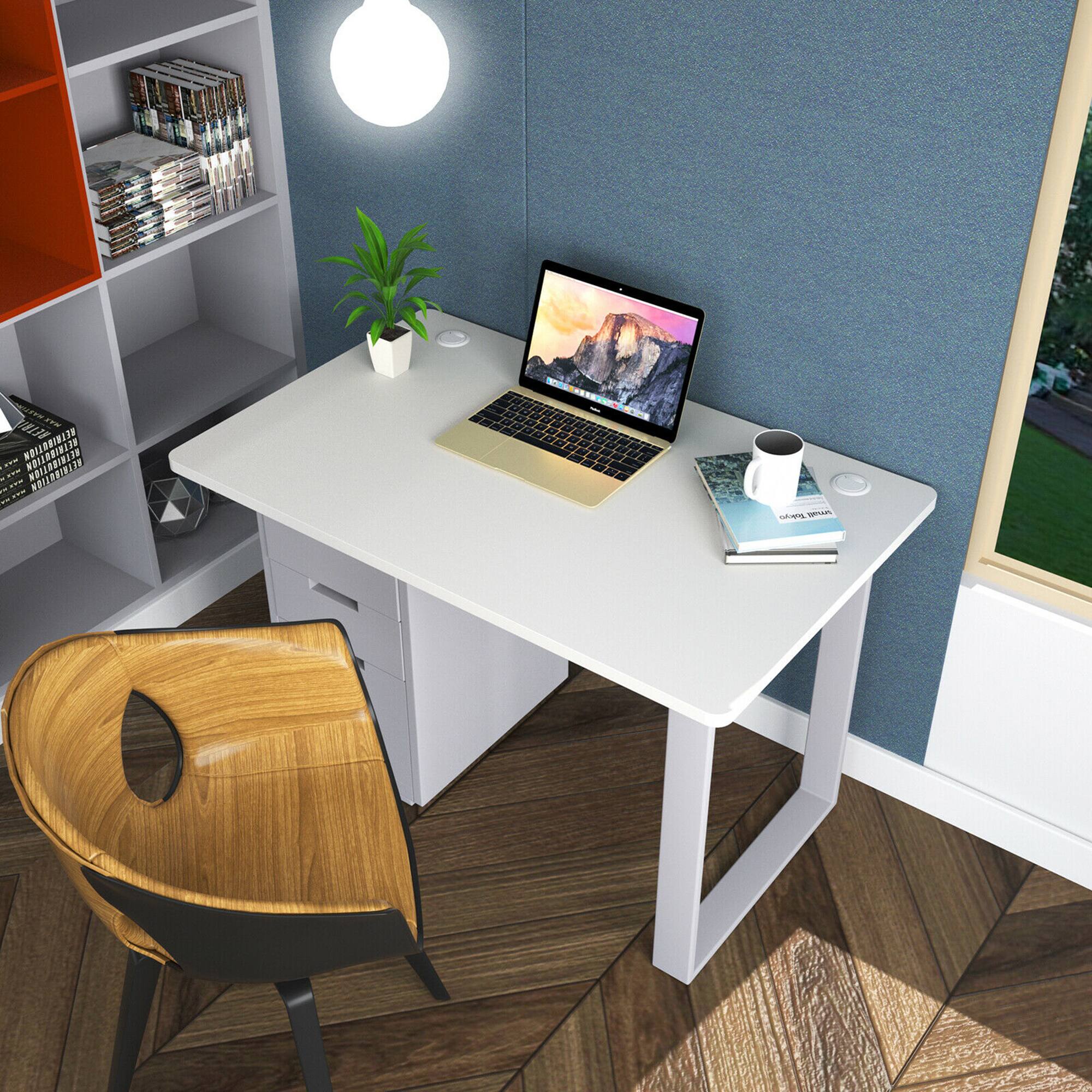 Alt View 2. Gymax - Gymax 48'' x 30'' Universal Tabletop for Standard & Standing Desk Frame White - White.