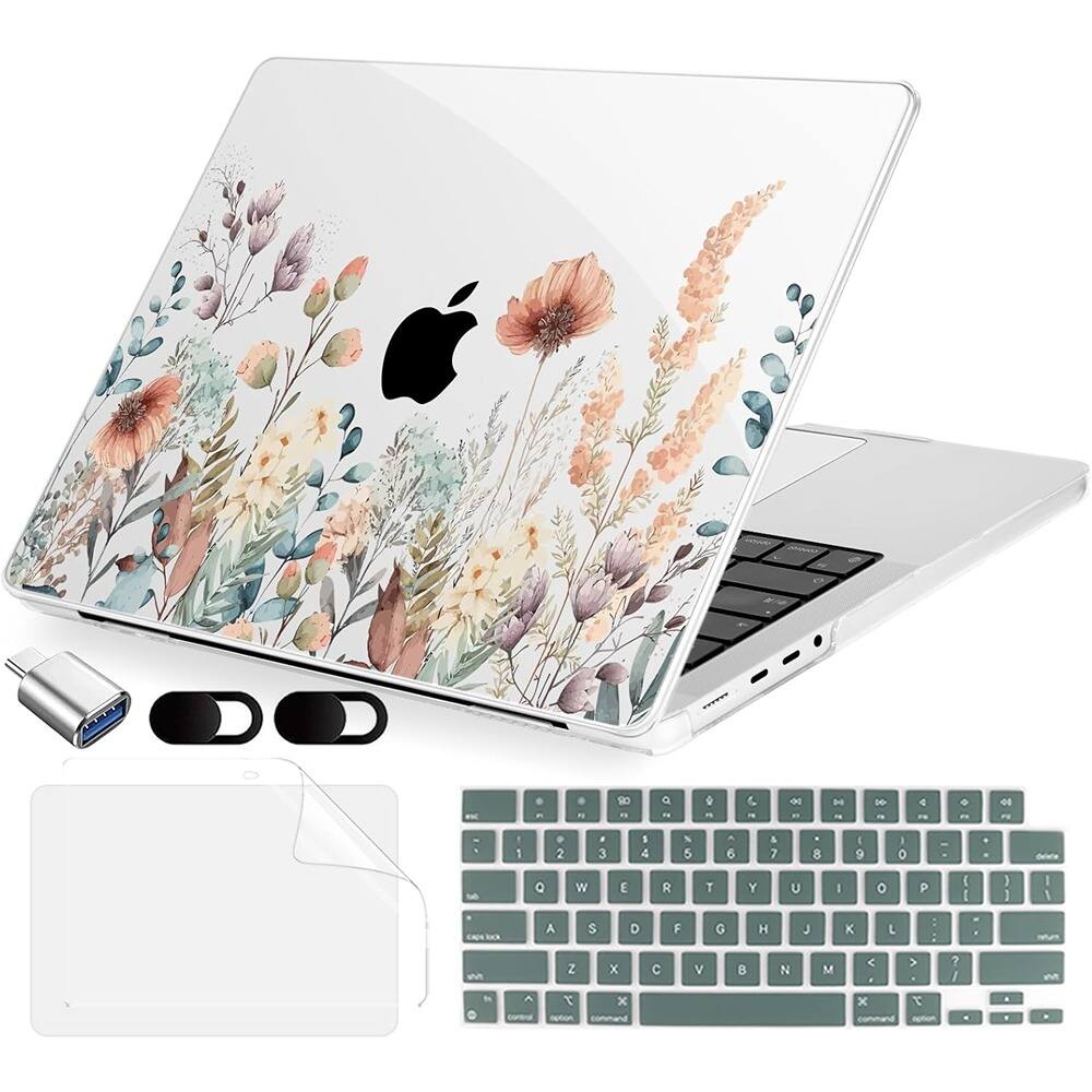 RTMB - MacBook Pro 16" Hard Shell Case with Keyboard Cover – - Abstract Flower