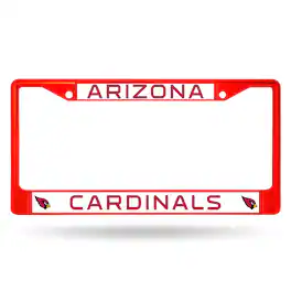Rico Industries - Arizona Football Cardinals Licensed Red Painted Chrome Metal License Plate Frame - Multi