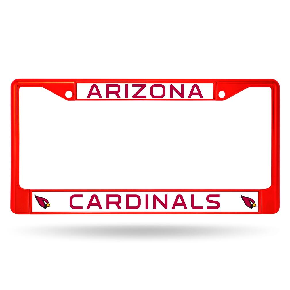 Arizona Football Cardinals Licensed Red Painted Chrome Metal License Plate Frame