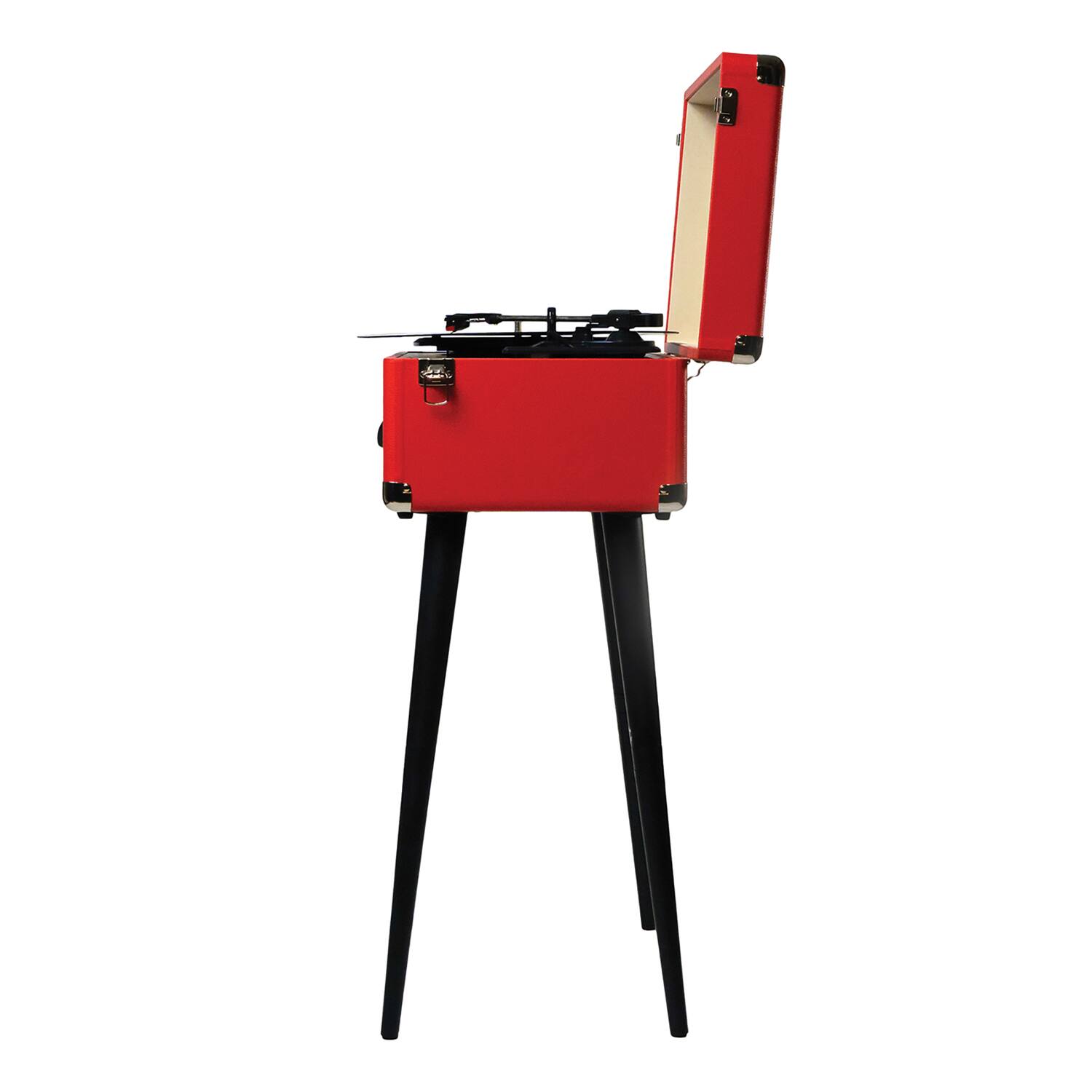 Left. Victor Audio - Victor Andover 5-in-1 Turntable Music Center - Red.