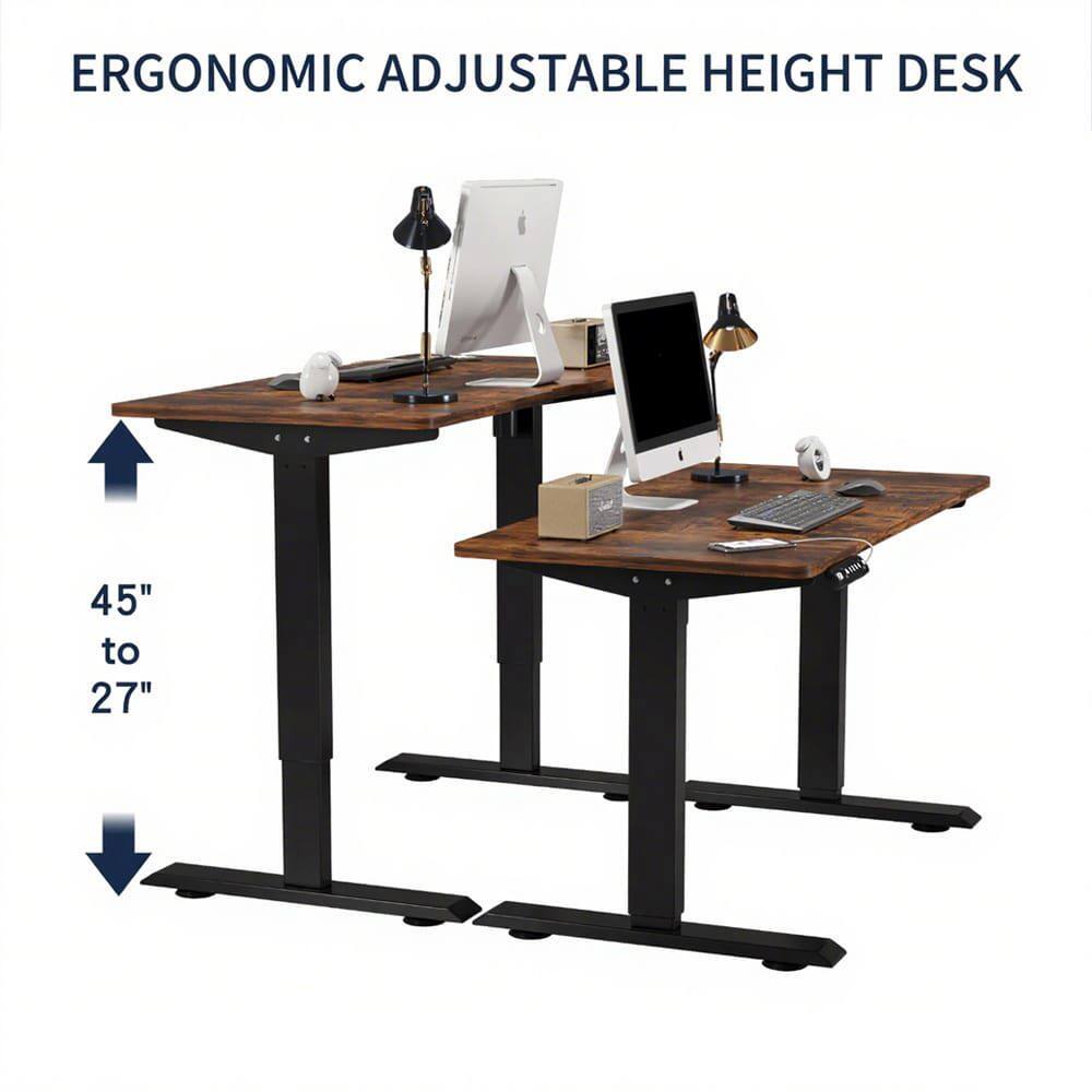 ERGONOMIC ADJUSTABLE HEIGHT DESK  
45" to 27"