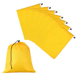 Unique Bargains - Drawstring Bag with Toggle, Stuff Sack Waterproof Travel Storage Cinch Pouch, 14" x 16" & 8pcs - Fits Gym/Travel/Hiking - Yellow