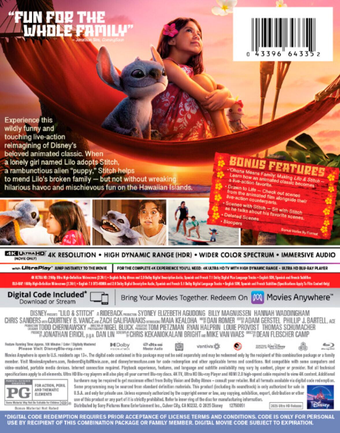 Alt View 1. Lilo & Stitch (Steelbook)   - 4K Blu-Ray.