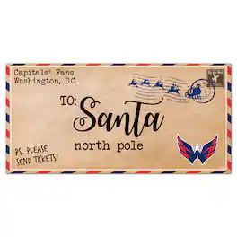 Fan Creations - Washington Capitals 6'' x 12'' Letter to Santa Sign - Multicolor