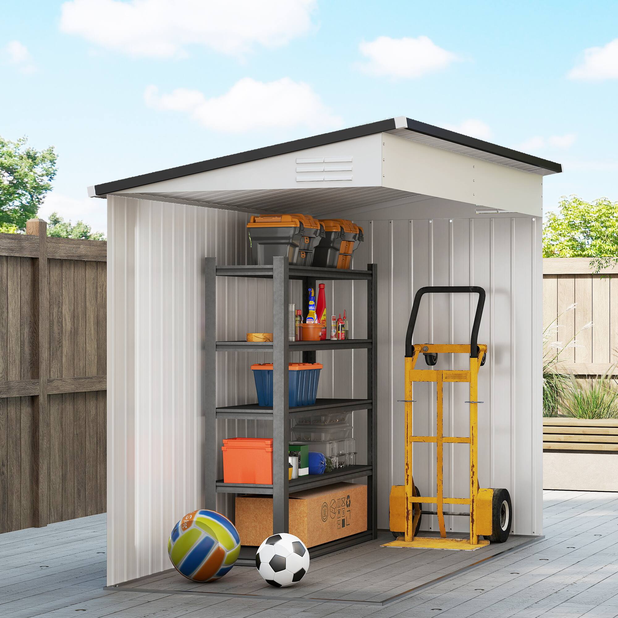 Alt View 8. Outsunny - x 7.7' Lean to Garden Storage Shed.