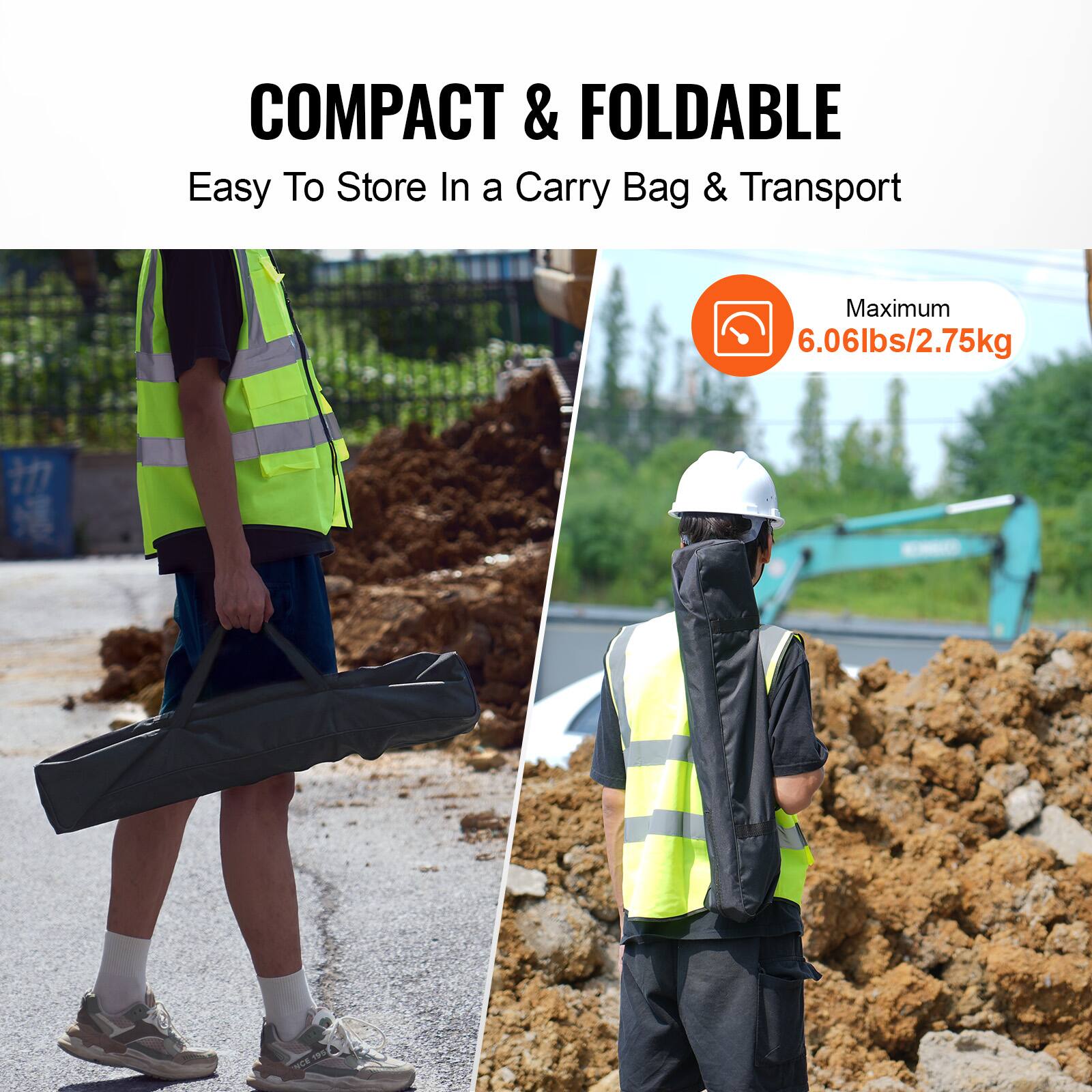 COMPACT & FOLDABLE  
Easy To Store In a Carry Bag & Transport  
Maximum 6.06lbs/2.75kg
