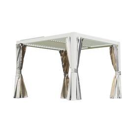Loheer - Outdoor Louvered Pergola 10x10 White Aluminum Pergola with Adjustable Louvers for Patio Backyard Deck