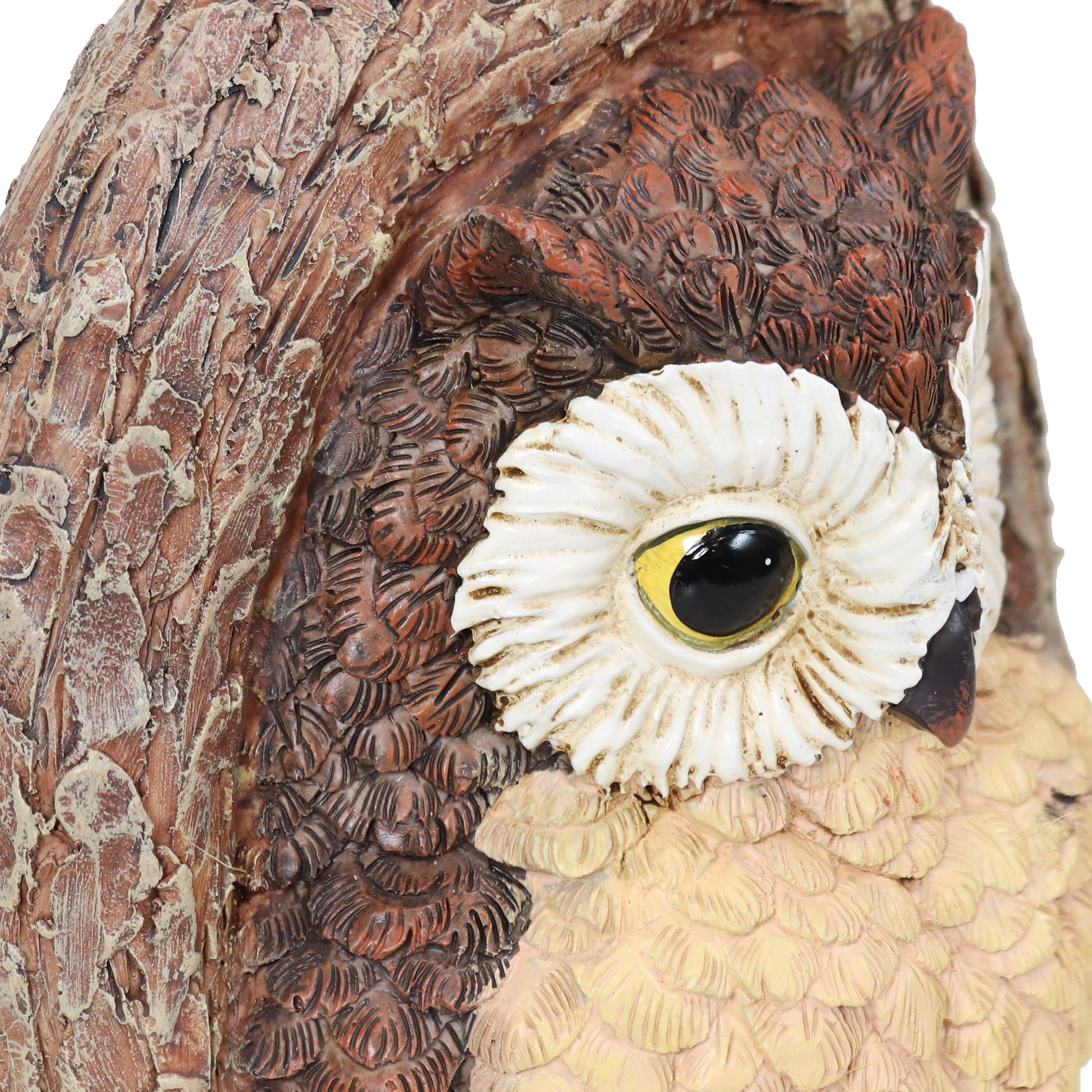 Alt View 7. Sunnydaze - Winifred and Wesley the Owls Resin Tree Hugger Decorations - 9 in - Brown.
