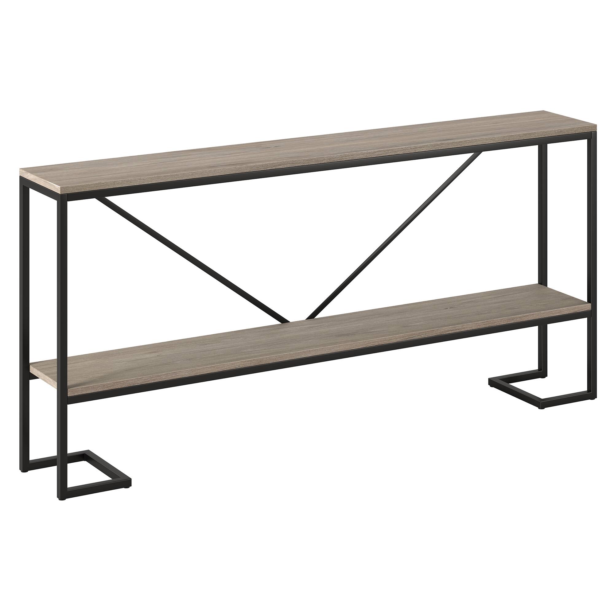 Angle. Camden&Wells - Phoebe Console Table - Blackened Bronze/Antiqued Gray Oak.