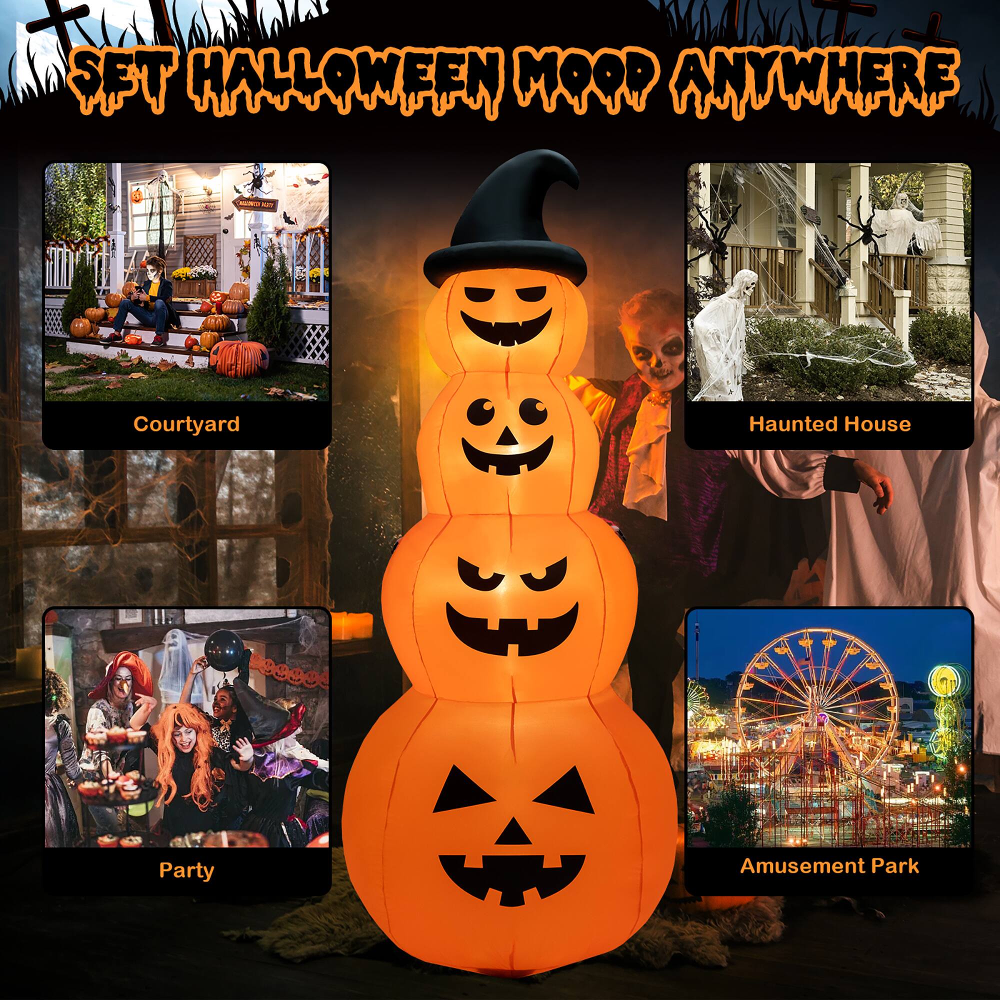 SET HALLOWEEN MOOD ANYWHERE - Courtyard Haunted House Party Amusement Park