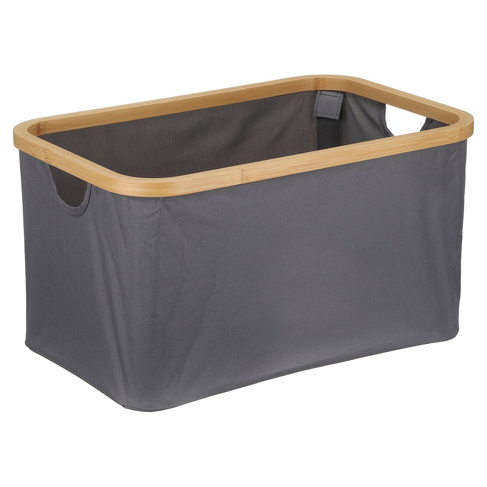 Unique Bargains - 17.7 x 12 x 9.4" Storage Baskets for Shelves, Foldable Fabric Closet Bins for Comforter, Blanket, Pillows - Gray