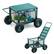 Front. VEVOR - Rolling Garden Cart with Seat, Metal Rolling Garden Work Seat with Wheels, Supports up to 400 LBS - Green + Black.