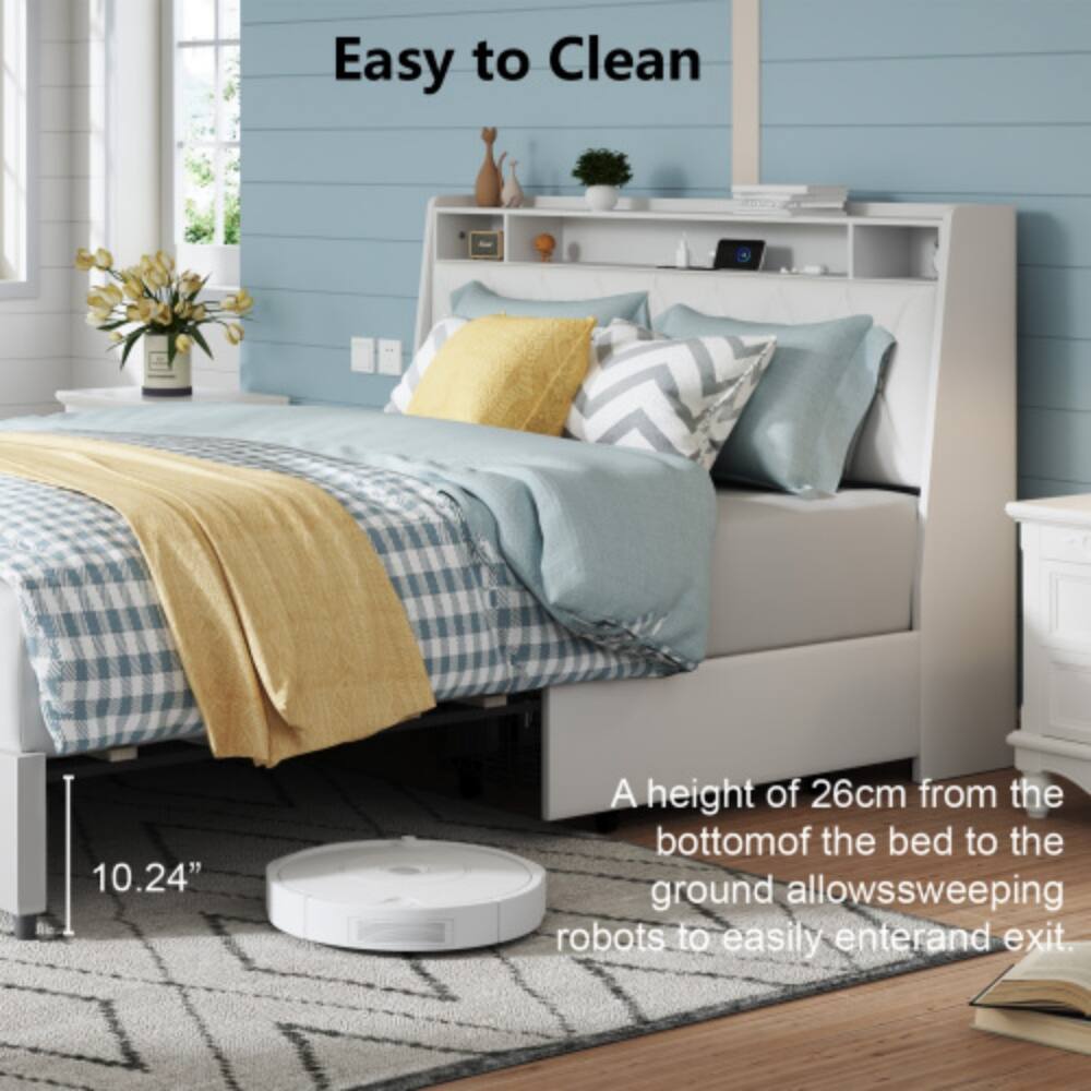 Easy to Clean

A height of 26cm from the bottom of the bed to the ground allows sweeping robots to easily enter and exit.

10.24"