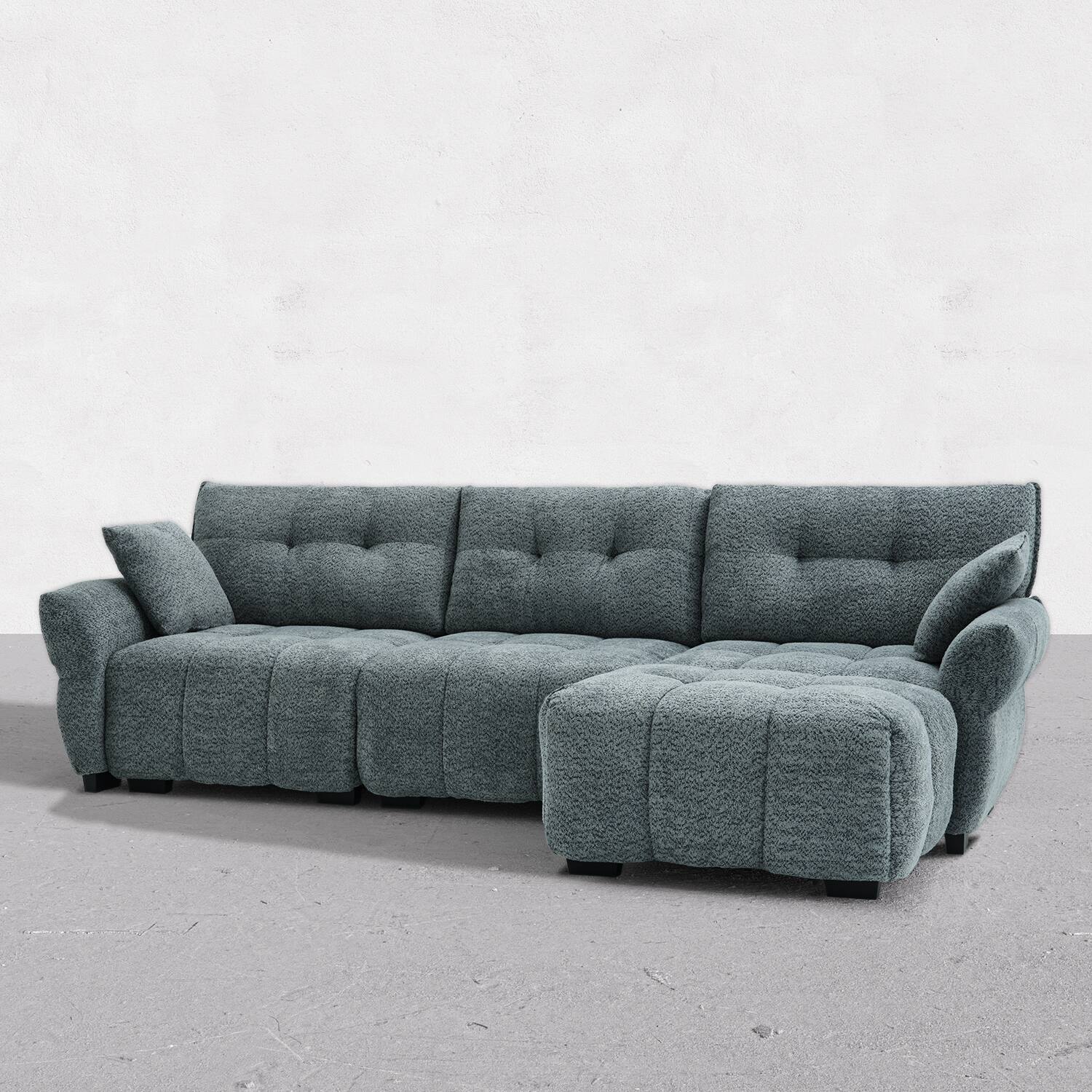 Alt View 10. Homsee - Modern L-Shaped Sectional Sofa Couch  4-Seater Living Room Furniture Comfortable Cushions Durable Wood Frame - Gray.