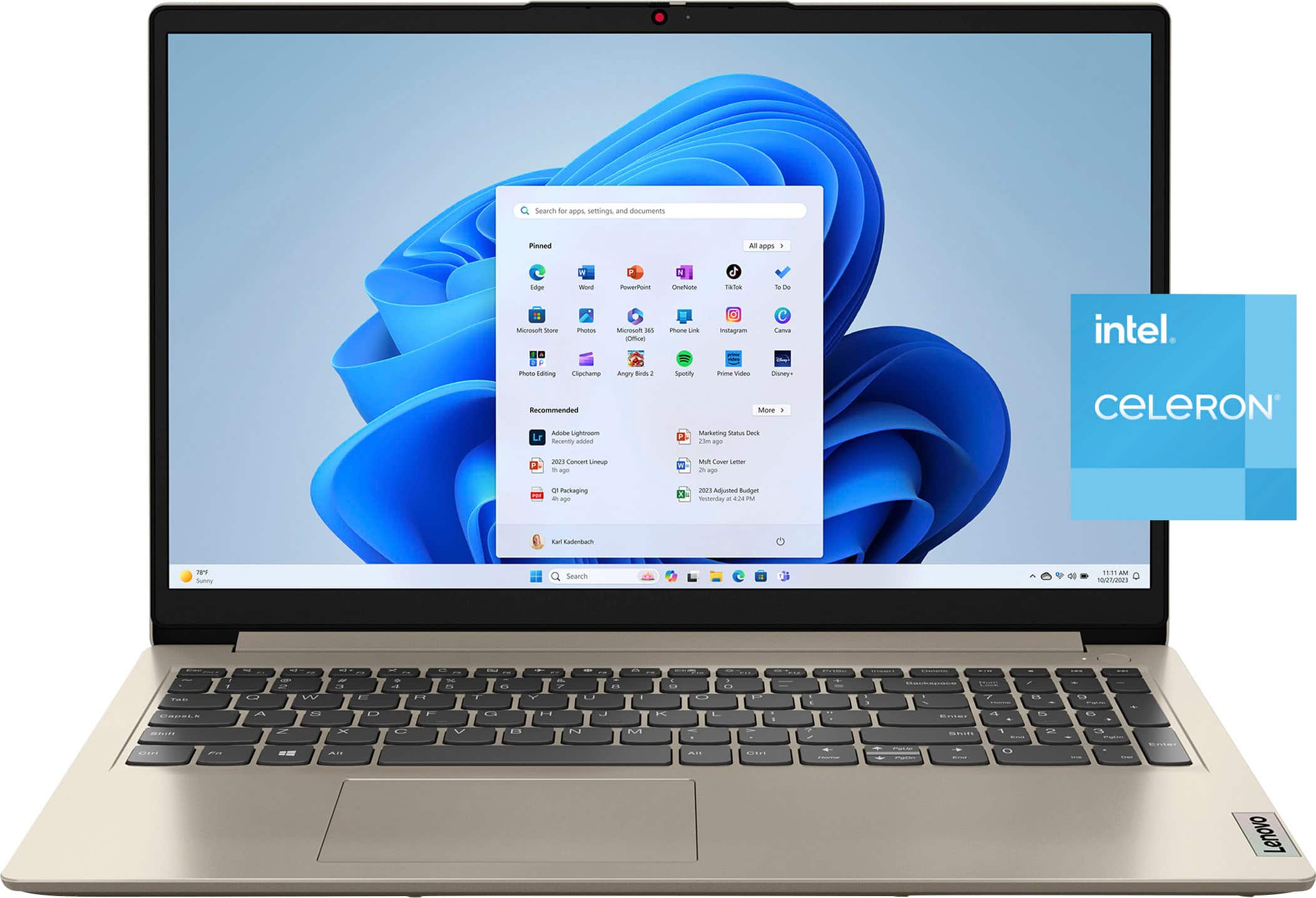 The text on the image reads: "Search for AOL settings and documents Pinned to the taskbar. Scratchpad, Sticky Notes, and Edge Web Notes. Instagram, Facebook, and Twitter are pre-installed. Recommended Adobe Lightroom for photo editing. Recently added apps include Spotify, Netflix, and YouTube. Meeting Sudio for video conferencing. Celeron 2021 can't update to newer versions - ML Cover Letter - Packaging - agu -02 Adpate Podget S a AI PM a Radertw 9 Sunny Seanch 1111M wetweens. 1 - - - - - - - - - - - - - - - - - - - - - - - - - - - - - - - - - - - - - - - - - - - - - - - - - - - - - - - - - - - - - - - - - - - - - - - - - - - - - - - - - - - - - - - - - - - - - - - - - - - - - - - - - - - - - - - - - - - - - - - - - - - - - - - - - - - - - - - - - - - - - - - - - - - - - - - - - - - - - - - - - - - - - - - - - - - - - - - - - - - - - - - -