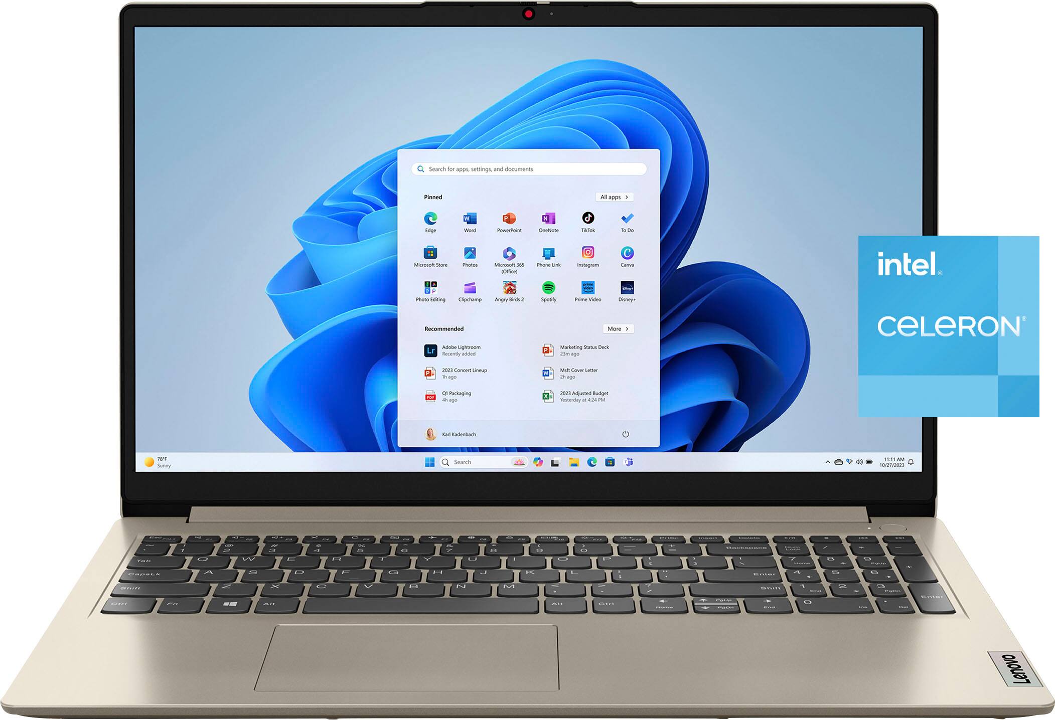 The text on the image reads: "Search for AOL settings and documents Pinned to the taskbar. Scratchpad, Sticky Notes, and Edge Web Notes. Instagram, Facebook, and Twitter are pre-installed. Recommended Adobe Lightroom for photo editing. Recently added apps include Spotify, Netflix, and YouTube. Meeting Sudio for video conferencing. Celeron 2021 can't update to newer versions - ML Cover Letter - Packaging - agu -02 Adpate Podget S a AI PM a Radertw 9 Sunny Seanch 1111M wetweens. 1 -  -  -  -  -  -  -  -  -  -  -  -  -  -  -  -  -  -  -  -  -  -  -  -  -  -  -  -  -  -  -  -  -  -  -  -  -  -  -  -  -  -  -  -  -  -  -  -  -  -  -  -  -  -  -  -  -  -  -  -  -  -  -  -  -  -  -  -  -  -  -  -  -  -  -  -  -  -  -  -  -  -  -  -  -  -  -  -  -  -  -  -  -  -  -  -  -  -  -  -  -  -  -  -  -  -  -  -  -  -  -  -  -  -  -  -  -  -  -  -  -  -  -  -  -  -  -  -  -  -  -  -  -  -  -  -  -  -  -  -  -  -  -  -  -  -  -  -  -  -  -  -  -  -  -  -  -  -  -  -  -  -  -  -  -  -  -  -  -  -  -  -  -  -  -  -  -  -  -  -  -  -  -  -