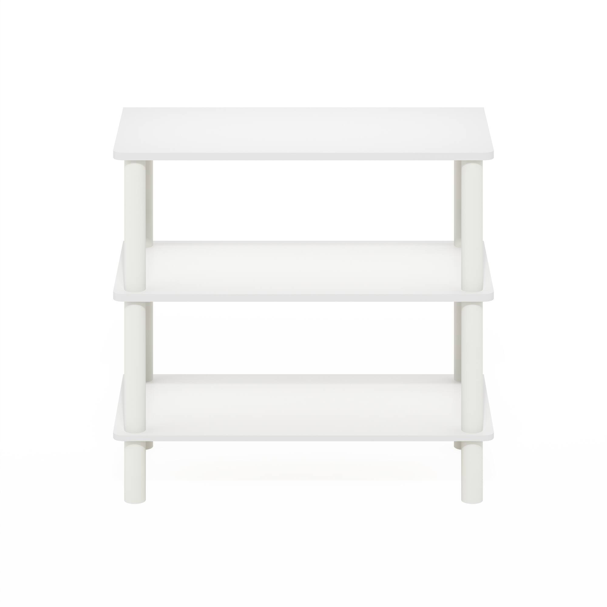 Alt View 2. Furinno - Turn-N-Tube 26-Inch 3-Tier Freestanding Shoe Rack Storage Organizer - White/White.