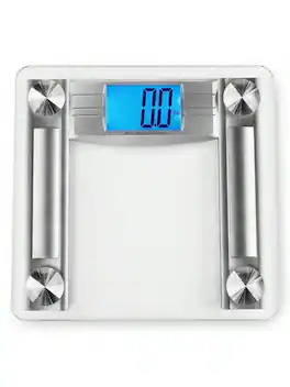 Pacoar Cade - Digital scale tempered glass platform, Space-Saving, with Auto-On/Auto-Off, User-Friendly, Advanced Technology - Silver + 1 Count (Pack of 1)
