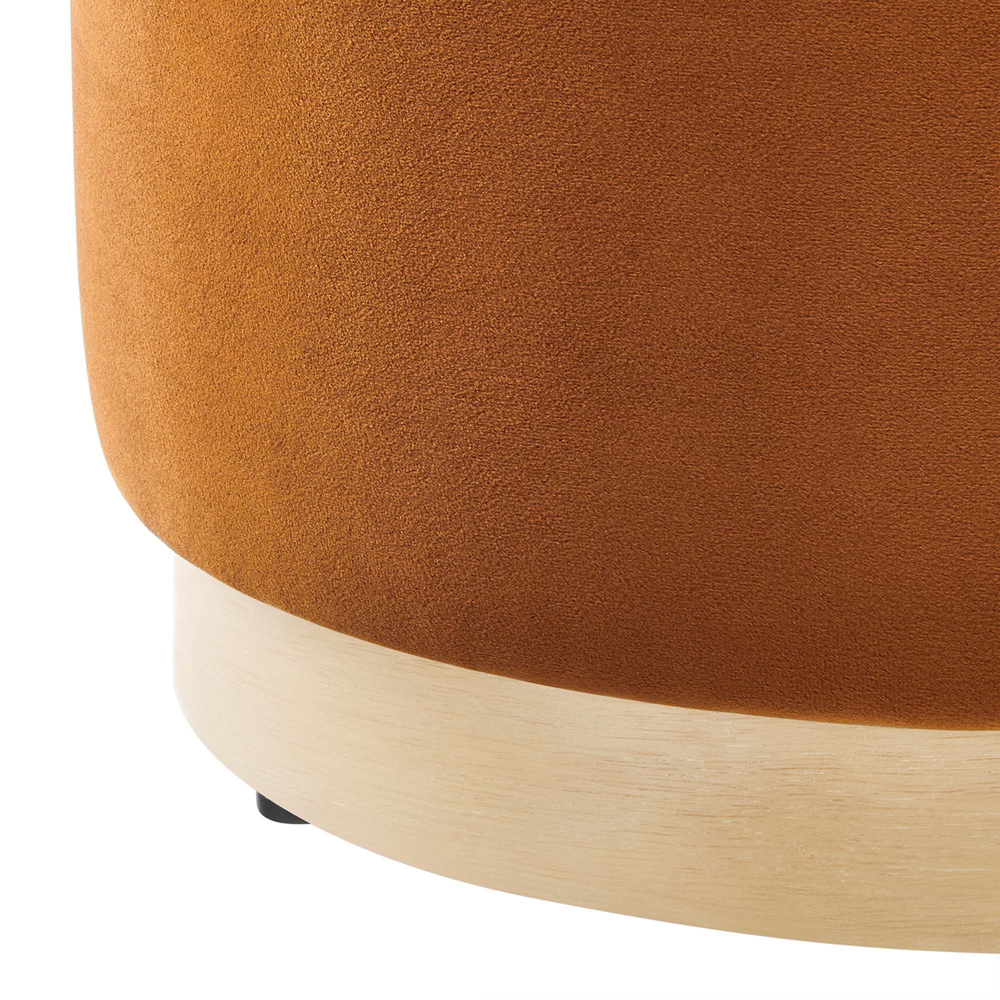 Alt View 4. Modway - Tilden 16" Round Performance Velvet Upholstered Ottoman by Modway - Rust Natural.