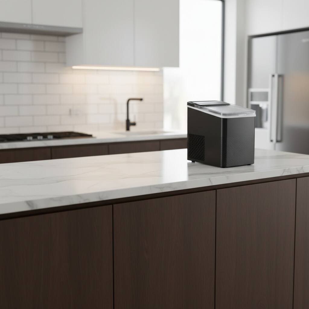 Alt View 1. Forest'nSky - Countertop Ice Maker - 26 lb/24H, 2-Size Bullet Ice, Self-Clean, Removable Tray & Scoop, Black - Black.