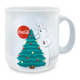 Silver Buffalo - Coca-Cola Holiday Polar Bears Ceramic Camper Mug | Holds 20 Ounces - Red