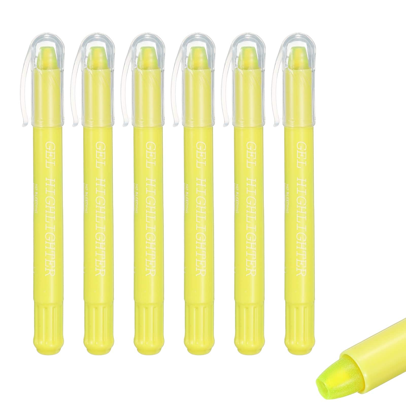 Unique Bargains - 6pcs Gel Highlighters, No-Bleed Wax Crayon, Neon Twist-Up Stick for Office & Books - Fluorescent Yellow price history on PriceWatchPro