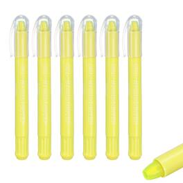 Unique Bargains - 6pcs Gel Highlighters, No-Bleed Wax Crayon, Neon Twist-Up Stick for Office & Books - Fluorescent Yellow